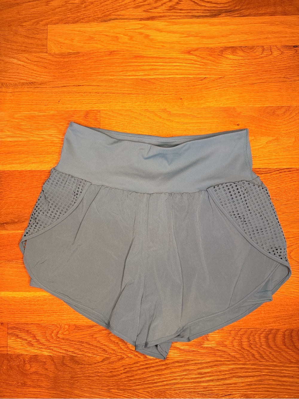 Halara Shorts Womens Medium Blue Gray High Rise 2 in 1 Running Athletic NWT